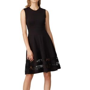 Jason Wu Black Dress Combo Lace Flounce Dress